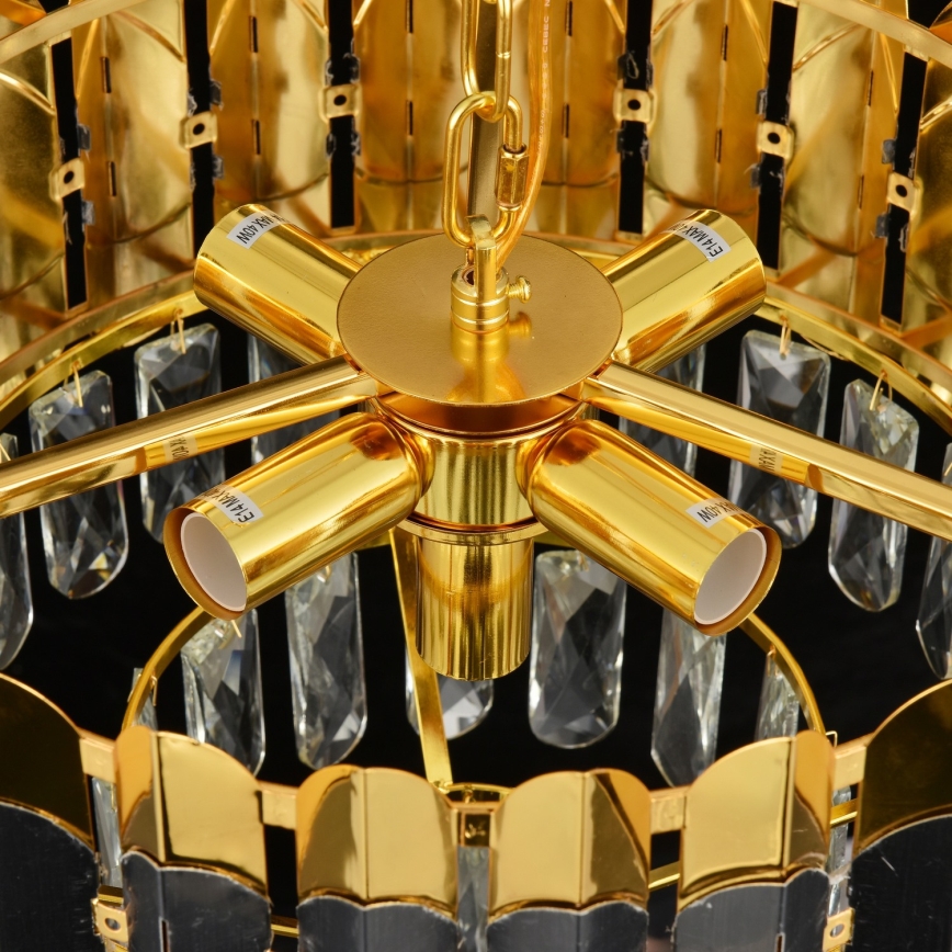 Brilagi - Lestenec na verigi CRISTAL 5xE14/40W/230V premer 38 cm