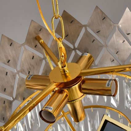 Brilagi - Lestenec na verigi CRISTAL 5xE14/40W/230V, premer 38 cm, zlato/črna