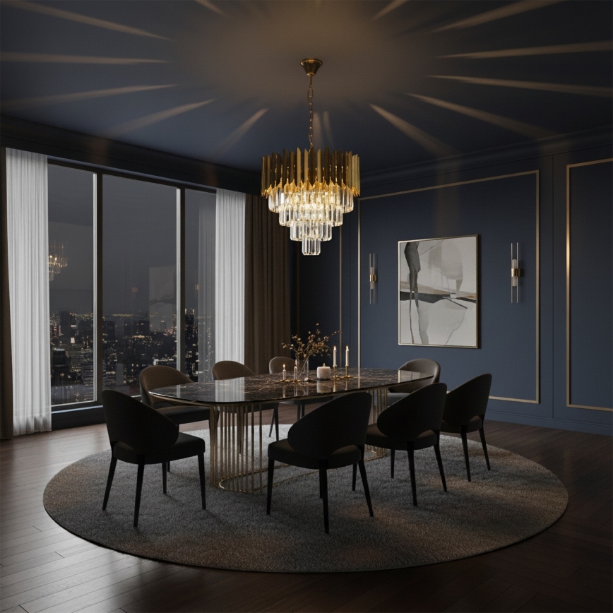 Brilagi - Lestenec na verigi CRISTAL 5xE14/40W/230V, premer 43 cm