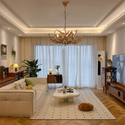 Brilagi - Lestenec na verigi DEER 6xE14/10W/230V, premer 70 cm, v obliki rogovja