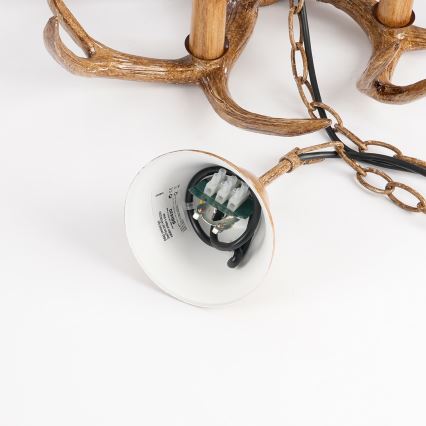 Brilagi - Lestenec na verigi DEER 6xE14/10W/230V, premer 70 cm, v obliki rogovja