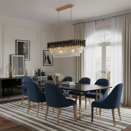 Brilagi - Lestenec na verigi ECLIPSE 10xE14/10W/230V 78x28 cm črna/zlata