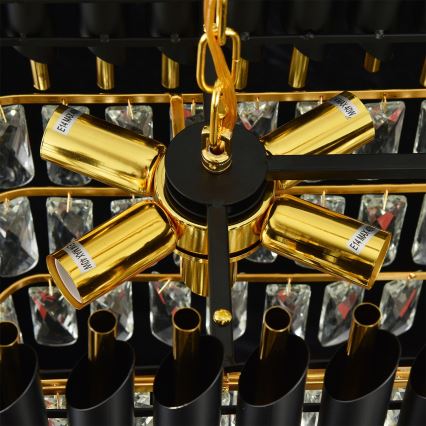 Brilagi - Lestenec na verigi ECLIPSE 10xE14/10W/230V 78x28 cm črna/zlata