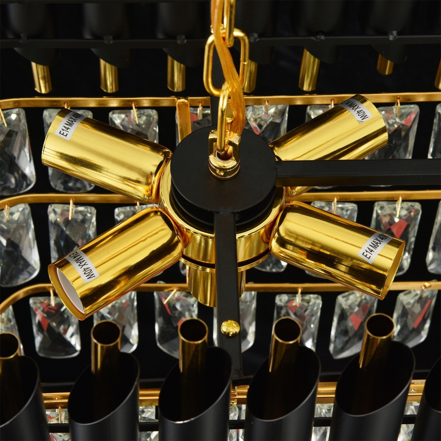 Brilagi - Lestenec na verigi ECLIPSE 10xE14/10W/230V 78x28 cm črna/zlata