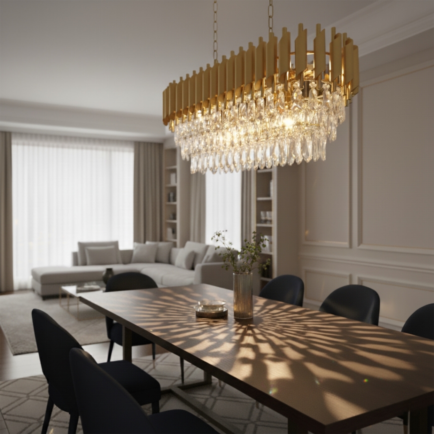 Brilagi - Lestenec na verigi ECLIPSE 10xE14/10W/230V 78x28 cm zlata