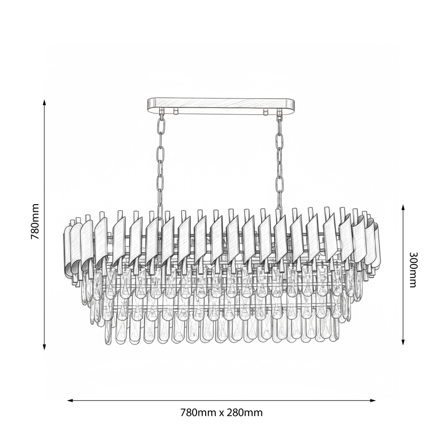 Brilagi - Lestenec na verigi ECLIPSE 10xE14/10W/230V 78x28 cm zlata