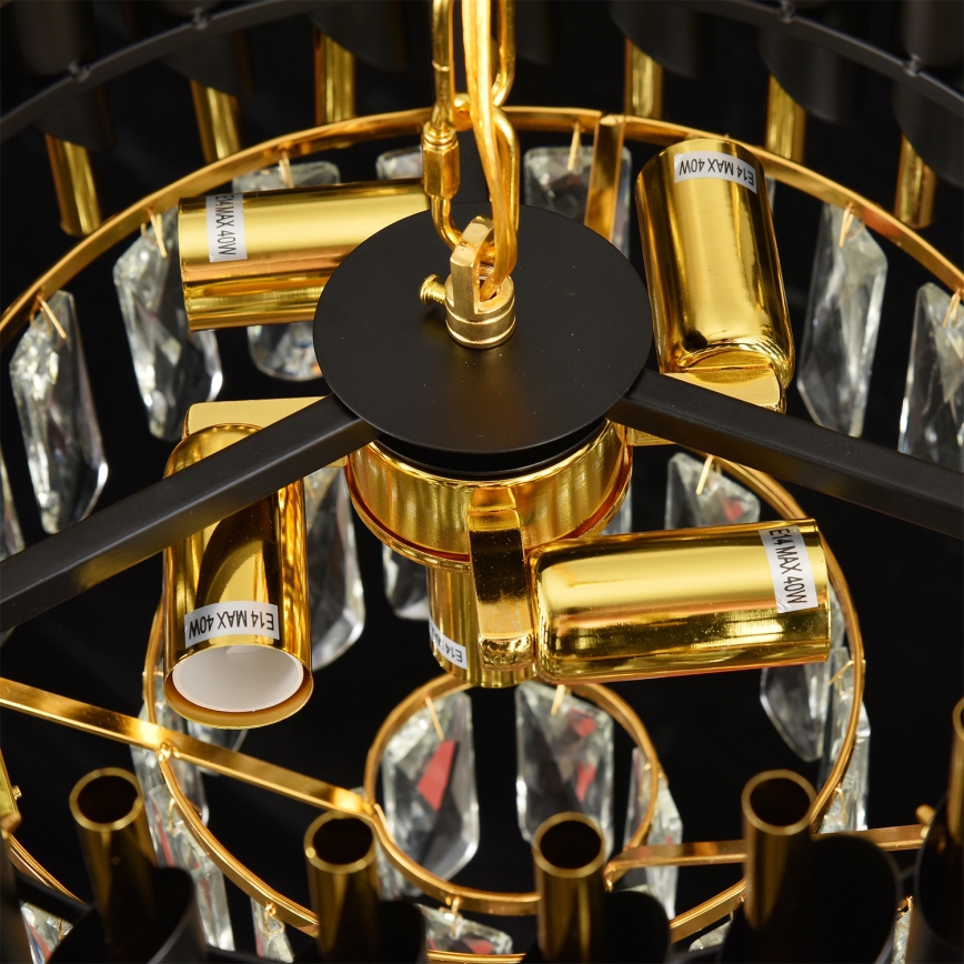 Brilagi - Lestenec na verigi ECLIPSE 5xE14/10W/230V premer 38 cm črna/zlata