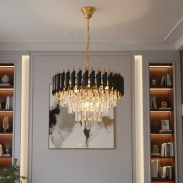 Brilagi - Lestenec na verigi ECLIPSE 7xE14/10W/230V, premer 48 cm, črna/zlata