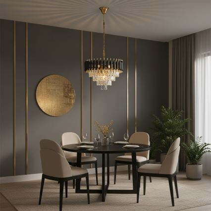 Brilagi - Lestenec na verigi ECLIPSE 7xE14/10W/230V, premer 48 cm, črna/zlata