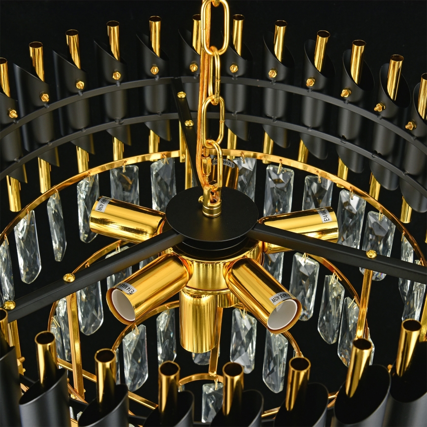 Brilagi - Lestenec na verigi ECLIPSE 7xE14/10W/230V, premer 48 cm, črna/zlata