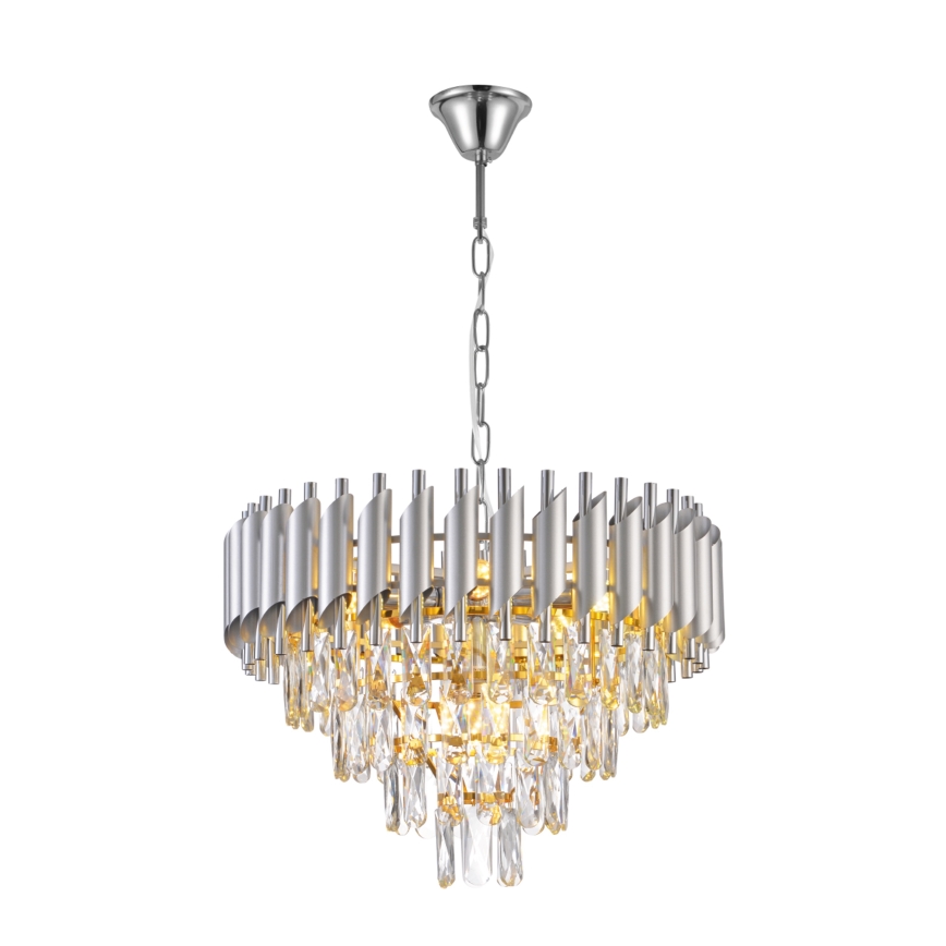 Brilagi - Lestenec na verigi ECLIPSE 7xE14/10W/230V, premer 48 cm, srebrne barve