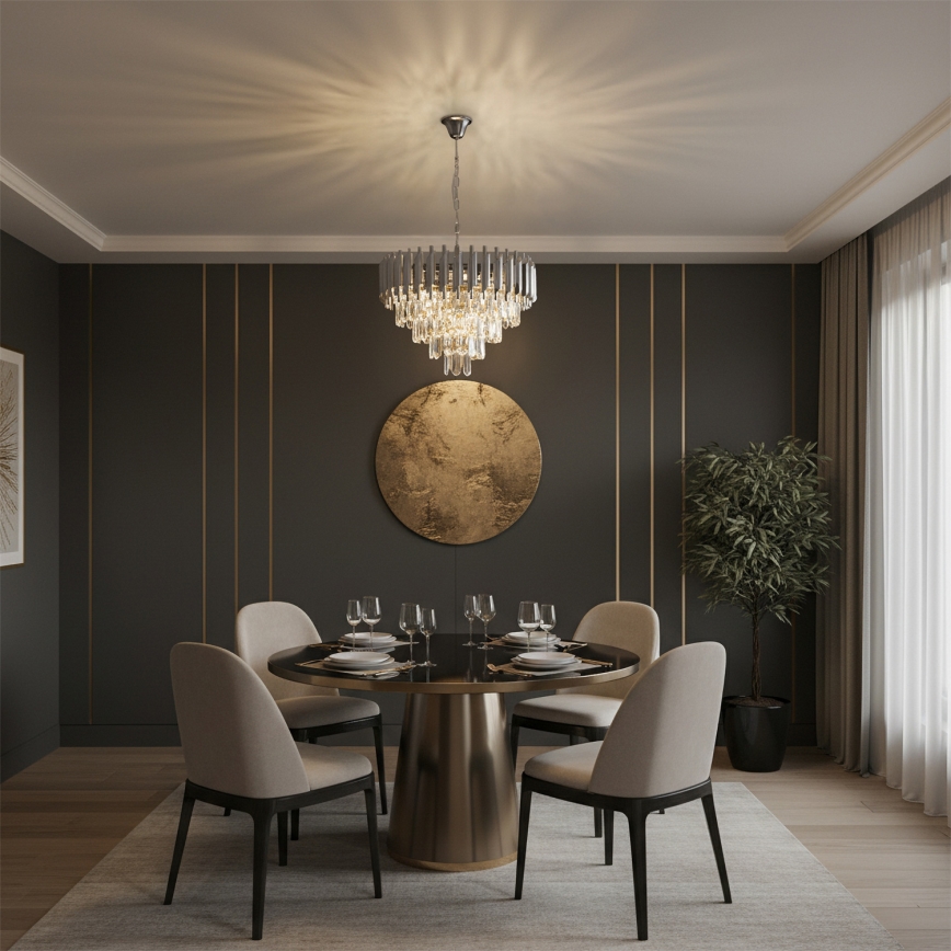 Brilagi - Lestenec na verigi ECLIPSE 7xE14/10W/230V, premer 48 cm, srebrne barve