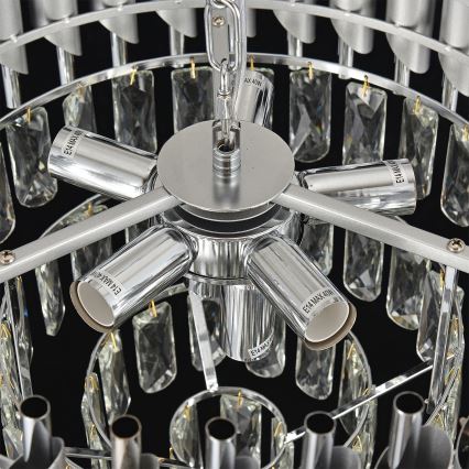 Brilagi - Lestenec na verigi ECLIPSE 7xE14/10W/230V, premer 48 cm, srebrne barve