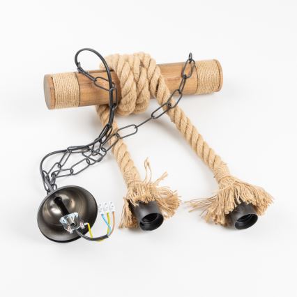 Brilagi - Lestenec na verigi KOS 2xE27/60W/230V bukev