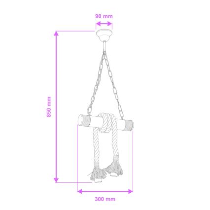 Brilagi - Lestenec na verigi KOS 2xE27/60W/230V bukev