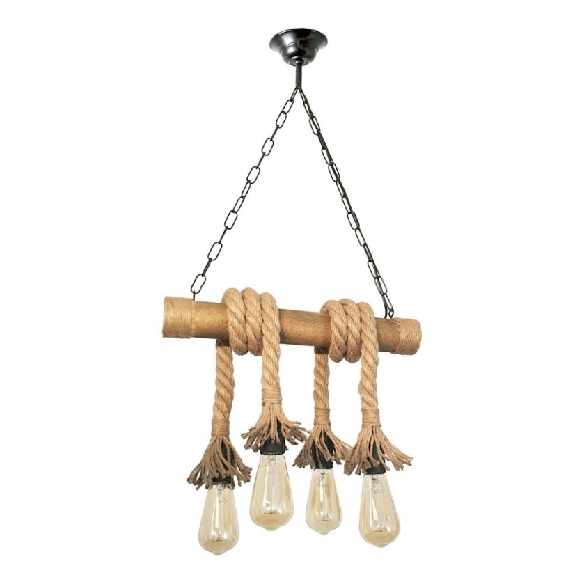 Brilagi - Lestenec na verigi KOS 4xE27/60W/230V bukev