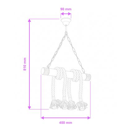 Brilagi - Lestenec na verigi KOS 4xE27/60W/230V bukev