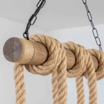 Brilagi - Lestenec na verigi KOS 6xE27/60W/230V bukev