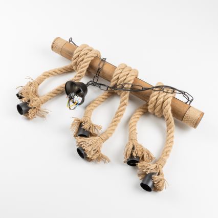 Brilagi - Lestenec na verigi KOS 6xE27/60W/230V bukev