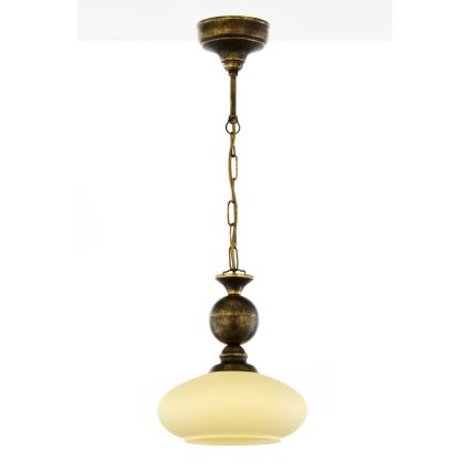 Brilagi - Lestenec na verigi MOLLERO 1xE27/15W/230V, premer 24 cm, bronza/patina