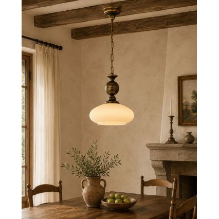 Brilagi - Lestenec na verigi MOLLERO 1xE27/15W/230V, premer 24 cm, bronza/patina