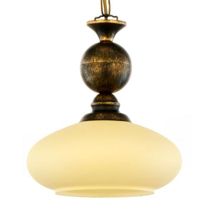 Brilagi - Lestenec na verigi MOLLERO 1xE27/15W/230V, premer 24 cm, bronza/patina