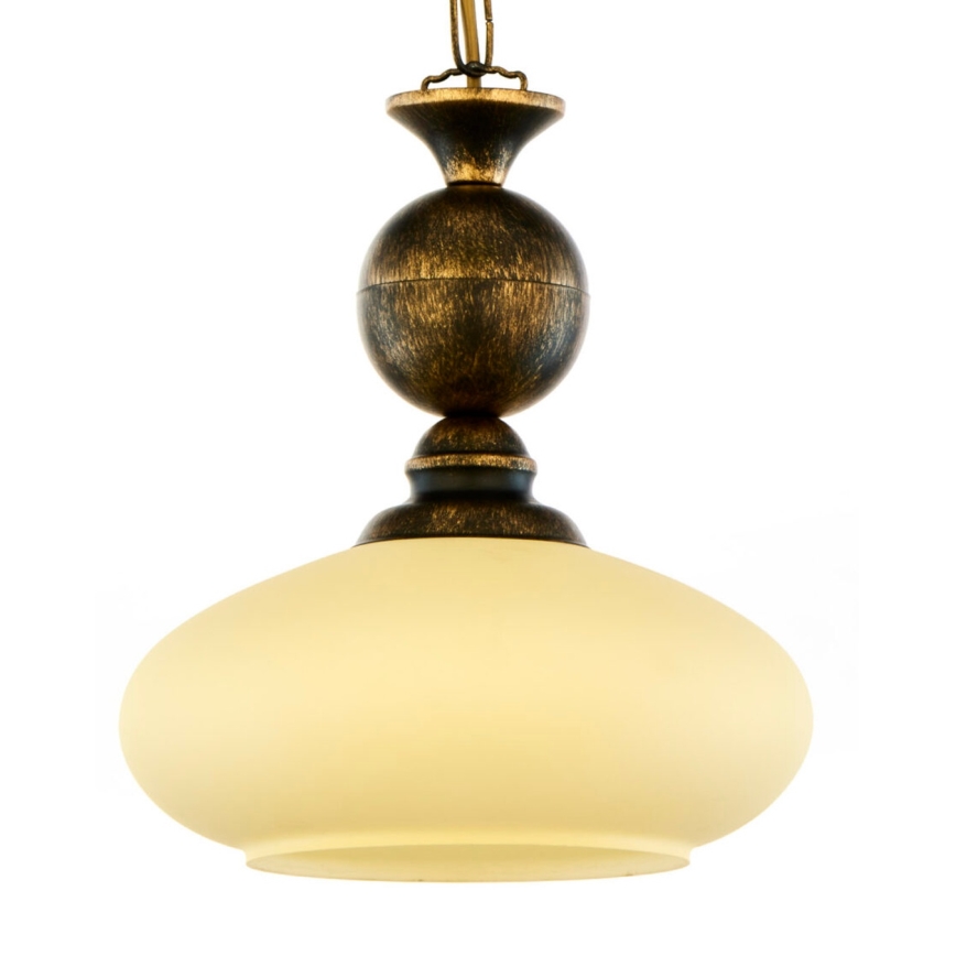 Brilagi - Lestenec na verigi MOLLERO 1xE27/15W/230V, premer 24 cm, bronza/patina