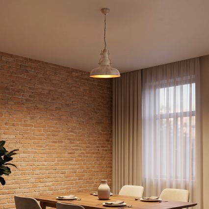 Brilagi - Lestenec na verigi PYRONIC 1xE27/40W/230V, premer 32 cm, kremna/patina
