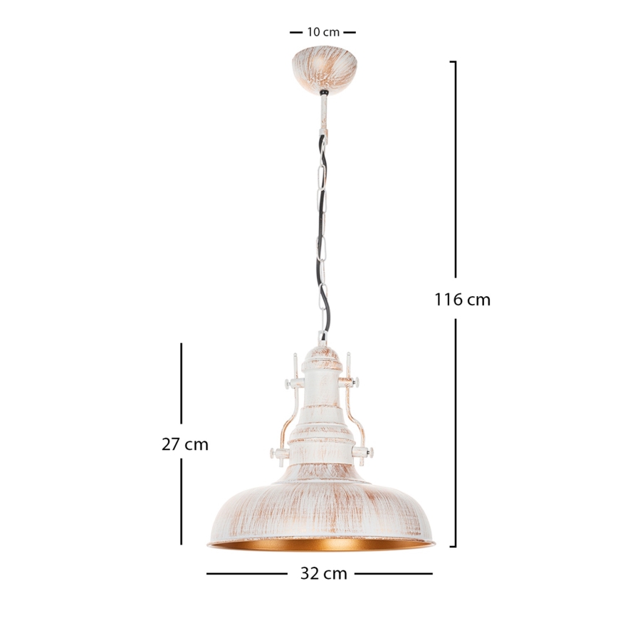 Brilagi - Lestenec na verigi PYRONIC 1xE27/40W/230V, premer 32 cm, kremna/patina