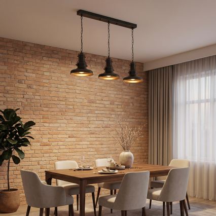 Brilagi - Lestenec na verigi PYRONIC 3xE27/40W/230V bronzna/patina