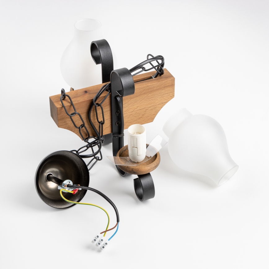 Brilagi - Lestenec na verigi QUEEN 2xE14/40W/230V bukev