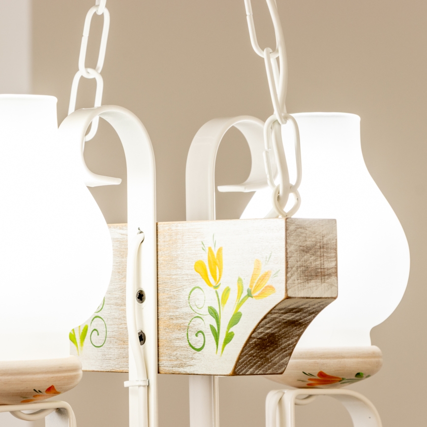 Brilagi - Lestenec na verigi QUEEN 2xE14/40W/230V bukev/krem barva