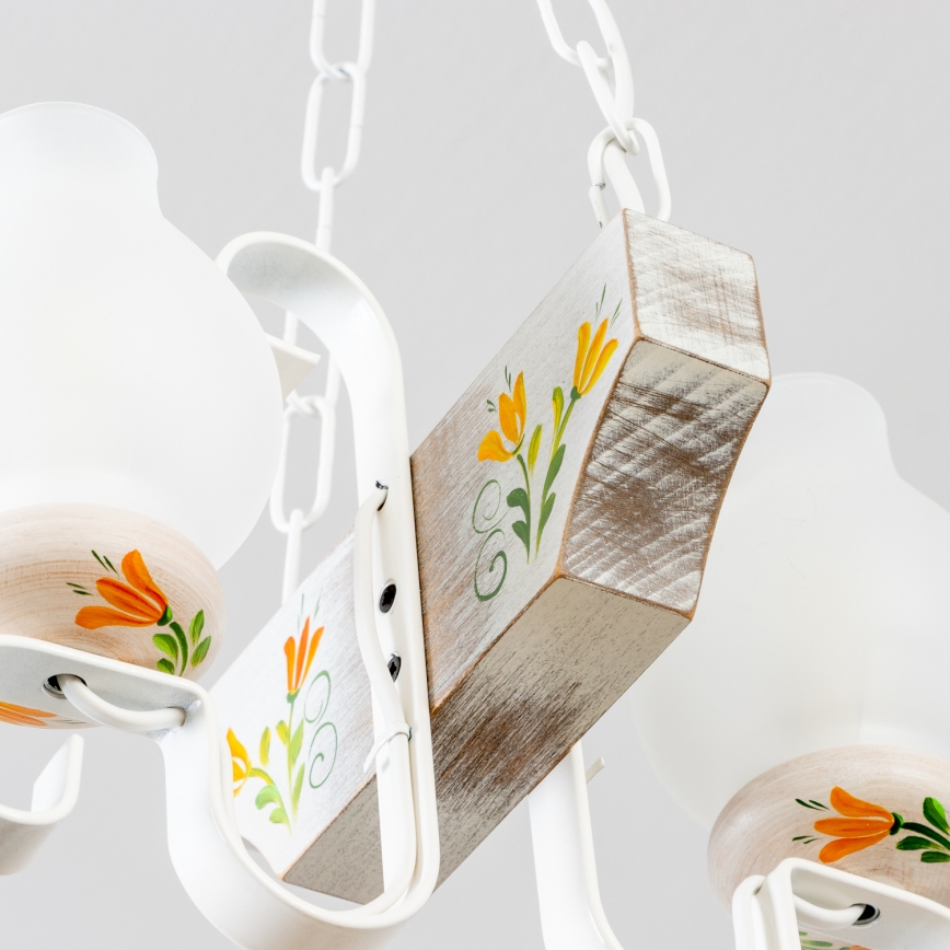 Brilagi - Lestenec na verigi QUEEN 2xE14/40W/230V bukev/krem barva