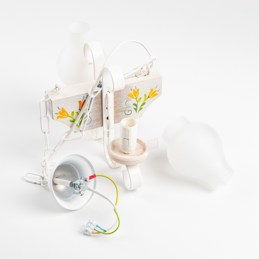 Brilagi - Lestenec na verigi QUEEN 2xE14/40W/230V bukev/krem barva