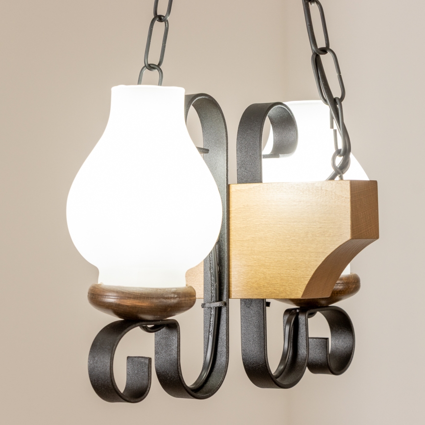 Brilagi - Lestenec na verigi QUEEN 2xE14/40W/230V bukev/oreh