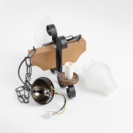 Brilagi - Lestenec na verigi QUEEN 2xE14/40W/230V bukev/oreh