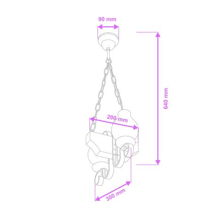 Brilagi - Lestenec na verigi QUEEN 2xE14/40W/230V bukev/oreh
