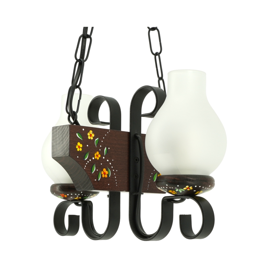 Brilagi - Lestenec na verigi QUEEN 2xE14/40W/230V bukev/wenge