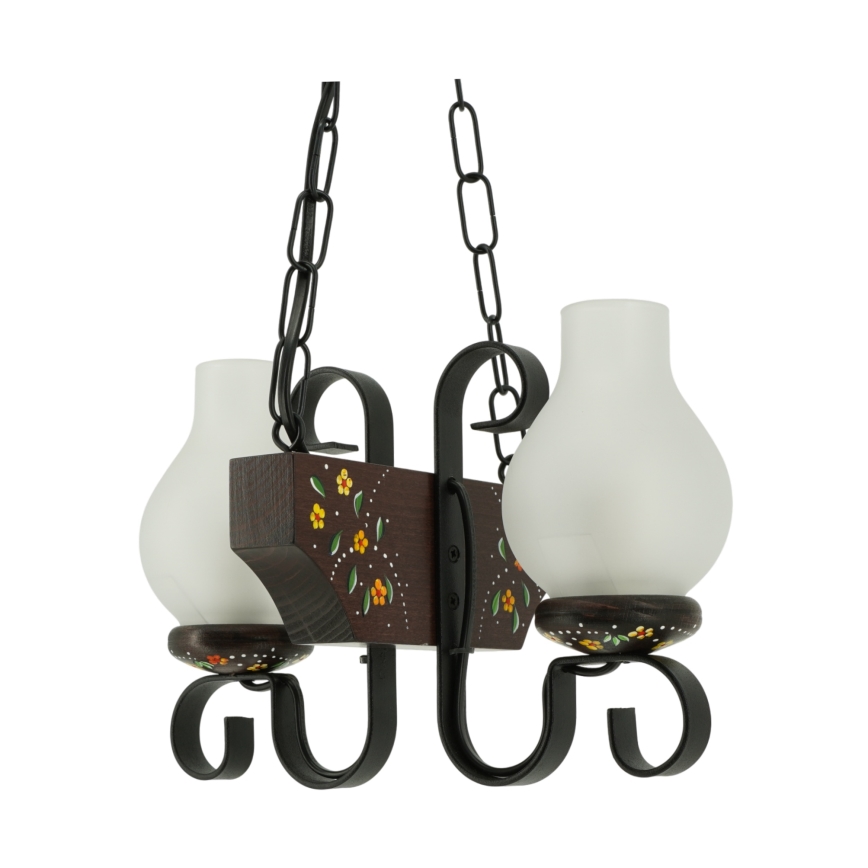 Brilagi - Lestenec na verigi QUEEN 2xE14/40W/230V bukev/wenge