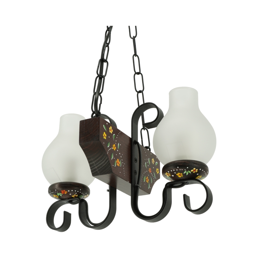 Brilagi - Lestenec na verigi QUEEN 2xE14/40W/230V bukev/wenge