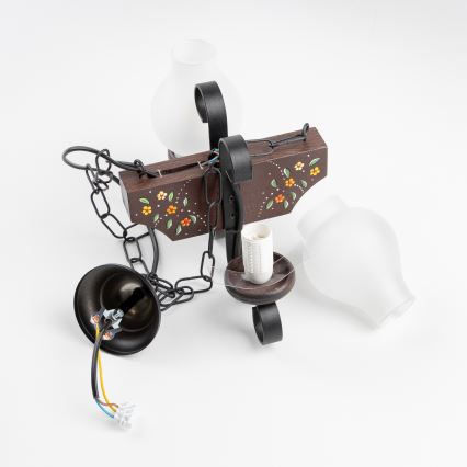 Brilagi - Lestenec na verigi QUEEN 2xE14/40W/230V bukev/wenge