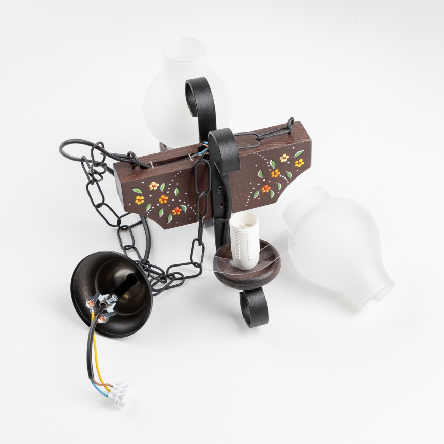 Brilagi - Lestenec na verigi QUEEN 2xE14/40W/230V bukev/wenge