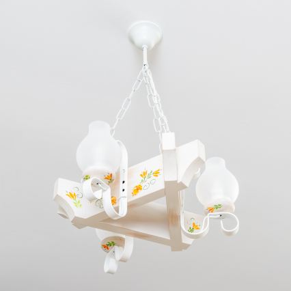 Brilagi - Lestenec na verigi QUEEN 3xE14/40W/230V bukev/kremna