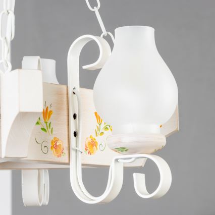 Brilagi - Lestenec na verigi QUEEN 3xE14/40W/230V bukev/kremna