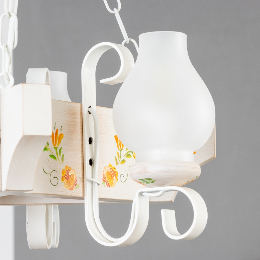 Brilagi - Lestenec na verigi QUEEN 3xE14/40W/230V bukev/kremna