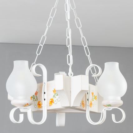 Brilagi - Lestenec na verigi QUEEN 3xE14/40W/230V bukev/kremna