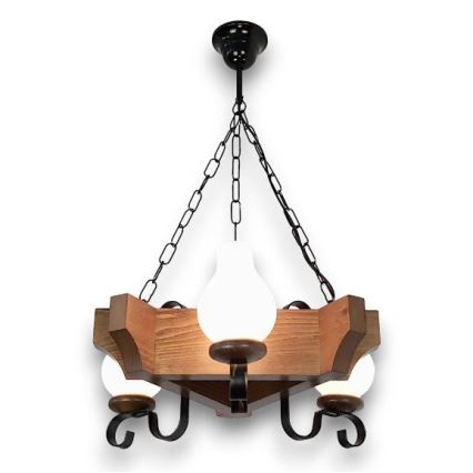 Brilagi - Lestenec na verigi QUEEN 3xE14/40W/230V bukev/oreh