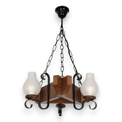 Brilagi - Lestenec na verigi QUEEN 3xE14/40W/230V bukev/oreh