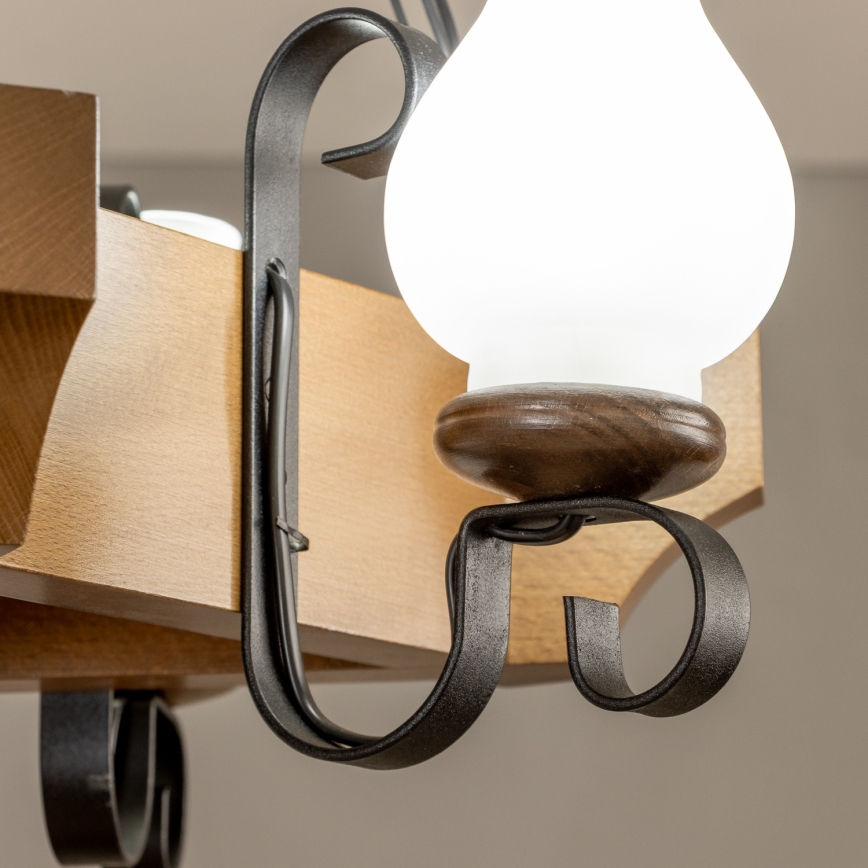 Brilagi - Lestenec na verigi QUEEN 3xE14/40W/230V bukev/oreh