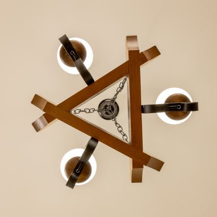 Brilagi - Lestenec na verigi QUEEN 3xE14/40W/230V bukev/oreh